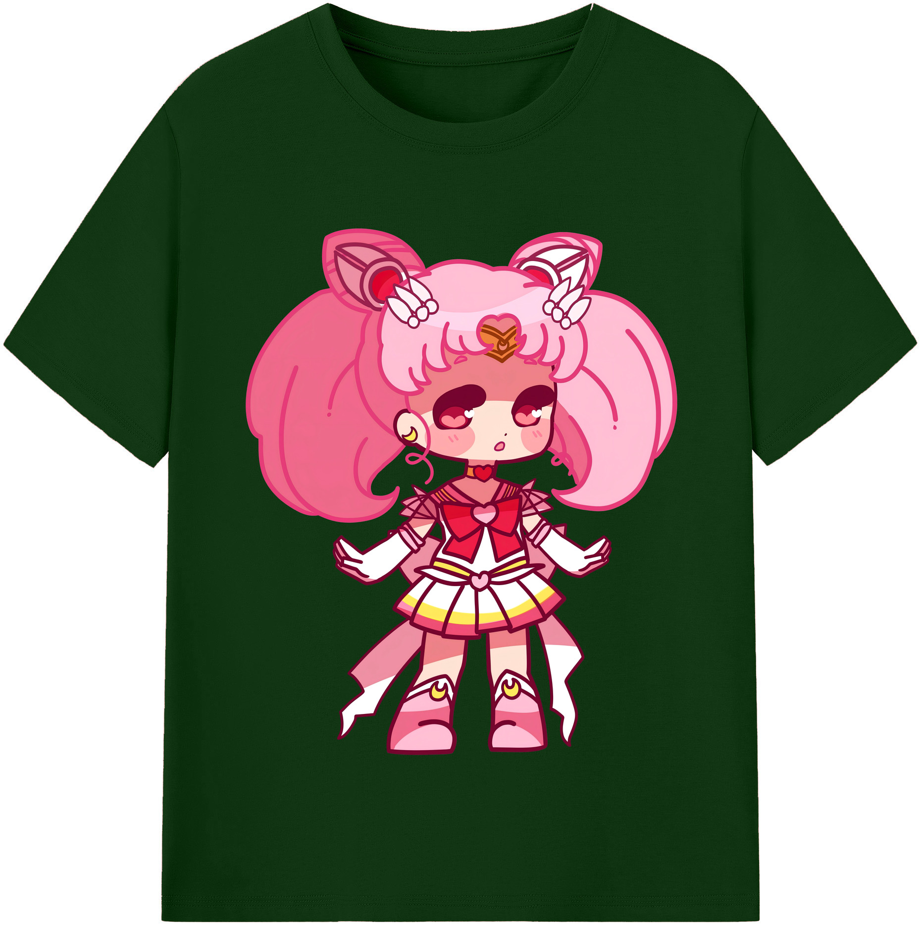 （画像用） 美少女戦士セーラームーン ちびうさ Sailor Moon Chibiusa Tsukino Usagi Small Lady Serenity 綿100％半袖Tシャツ（フロントプリント）